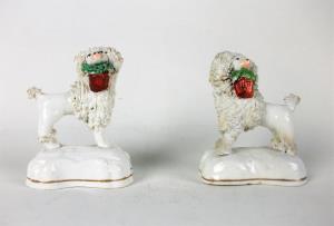 Pair of 19th century Staffordshire Poodles